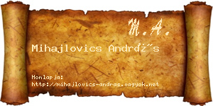 Mihajlovics András névjegykártya